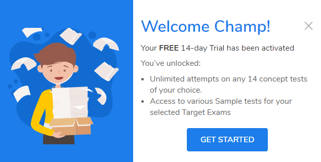 myPAT free trial welcome screen